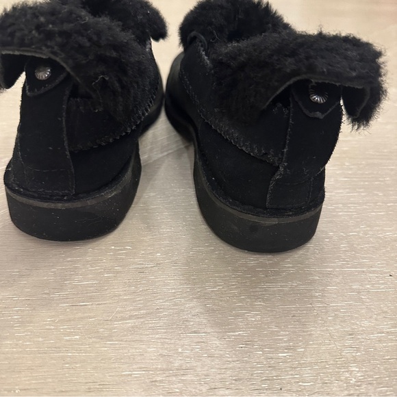 UGG Black Ankle Boots with Furry Pom-Pom - Picture 6 of 10